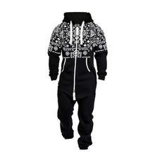 Load image into Gallery viewer, Fashionable Hooded Jumpsuit For Men, Full-Zip Sports Romper - Joggers + Hoodies