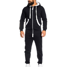 Load image into Gallery viewer, Fashionable Hooded Jumpsuit For Men, Full-Zip Sports Romper - Joggers + Hoodies
