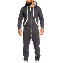 Load image into Gallery viewer, Fashionable Hooded Jumpsuit For Men, Full-Zip Sports Romper - Joggers + Hoodies