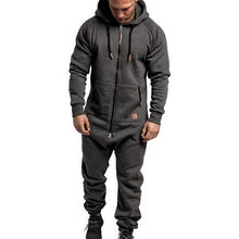 Load image into Gallery viewer, Fashionable Hooded Jumpsuit For Men, Full-Zip Sports Romper - Joggers + Hoodies