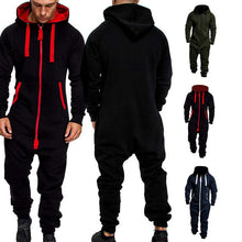 Cargar imagen en el visor de la galería, Fashionable Hooded Jumpsuit For Men, Full-Zip Sports Romper - Joggers + Hoodies
