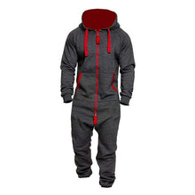 Cargar imagen en el visor de la galería, Fashionable Hooded Jumpsuit For Men, Full-Zip Sports Romper - Joggers + Hoodies
