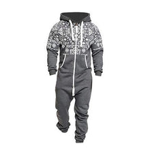 Cargar imagen en el visor de la galería, Fashionable Hooded Jumpsuit For Men, Full-Zip Sports Romper - Joggers + Hoodies
