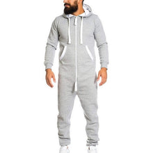 Cargar imagen en el visor de la galería, Fashionable Hooded Jumpsuit For Men, Full-Zip Sports Romper - Joggers + Hoodies
