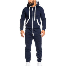Cargar imagen en el visor de la galería, Fashionable Hooded Jumpsuit For Men, Full-Zip Sports Romper - Joggers + Hoodies
