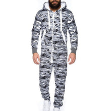 Cargar imagen en el visor de la galería, Fashionable Hooded Jumpsuit For Men, Full-Zip Sports Romper - Joggers + Hoodies
