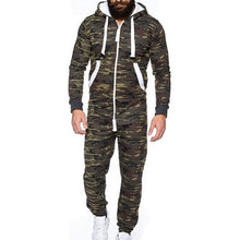 Cargar imagen en el visor de la galería, Fashionable Hooded Jumpsuit For Men, Full-Zip Sports Romper - Joggers + Hoodies
