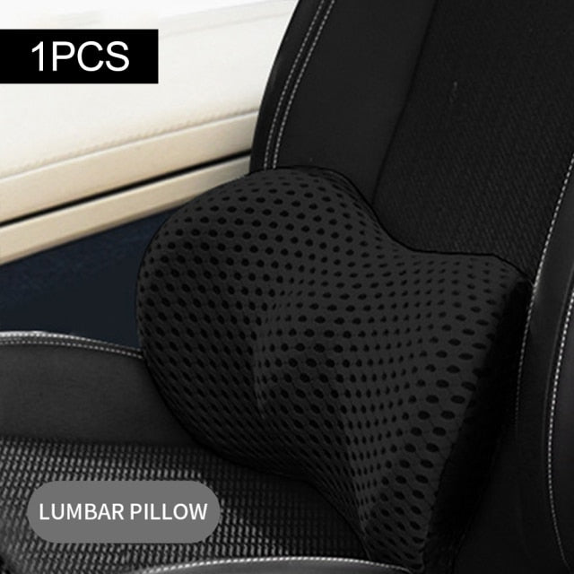 Memory Foam Car Lumbar Support Set