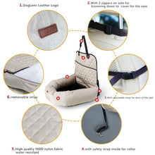 Cargar imagen en el visor de la galería, Deluxe Pet Car Seat Bag Basket, Waterproof Dog Booster Seat For Safe Travel
